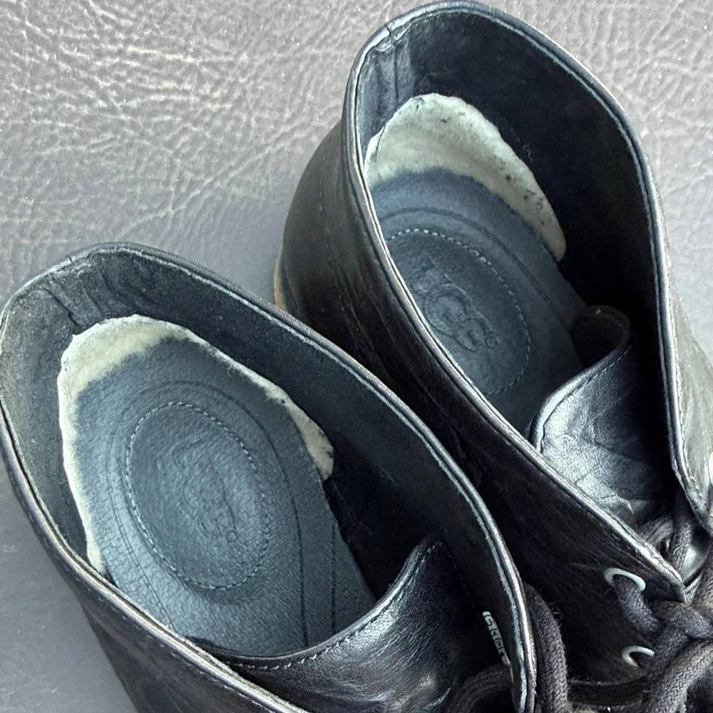 UGG Men's Black Leather Chukka Boots 12